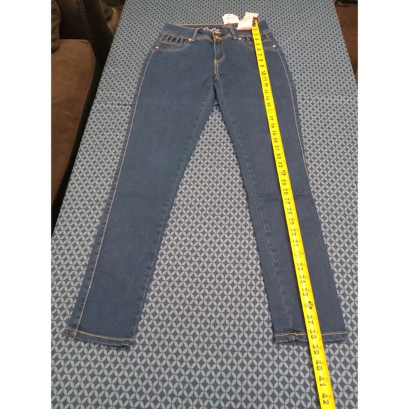 WAIST 30 INCHES SIZE 7 SKINNY  JEANS STRETCH DENIM PUSH UP BLUE  H7-1 CTP16 SZ7 - Picture 9 of 11